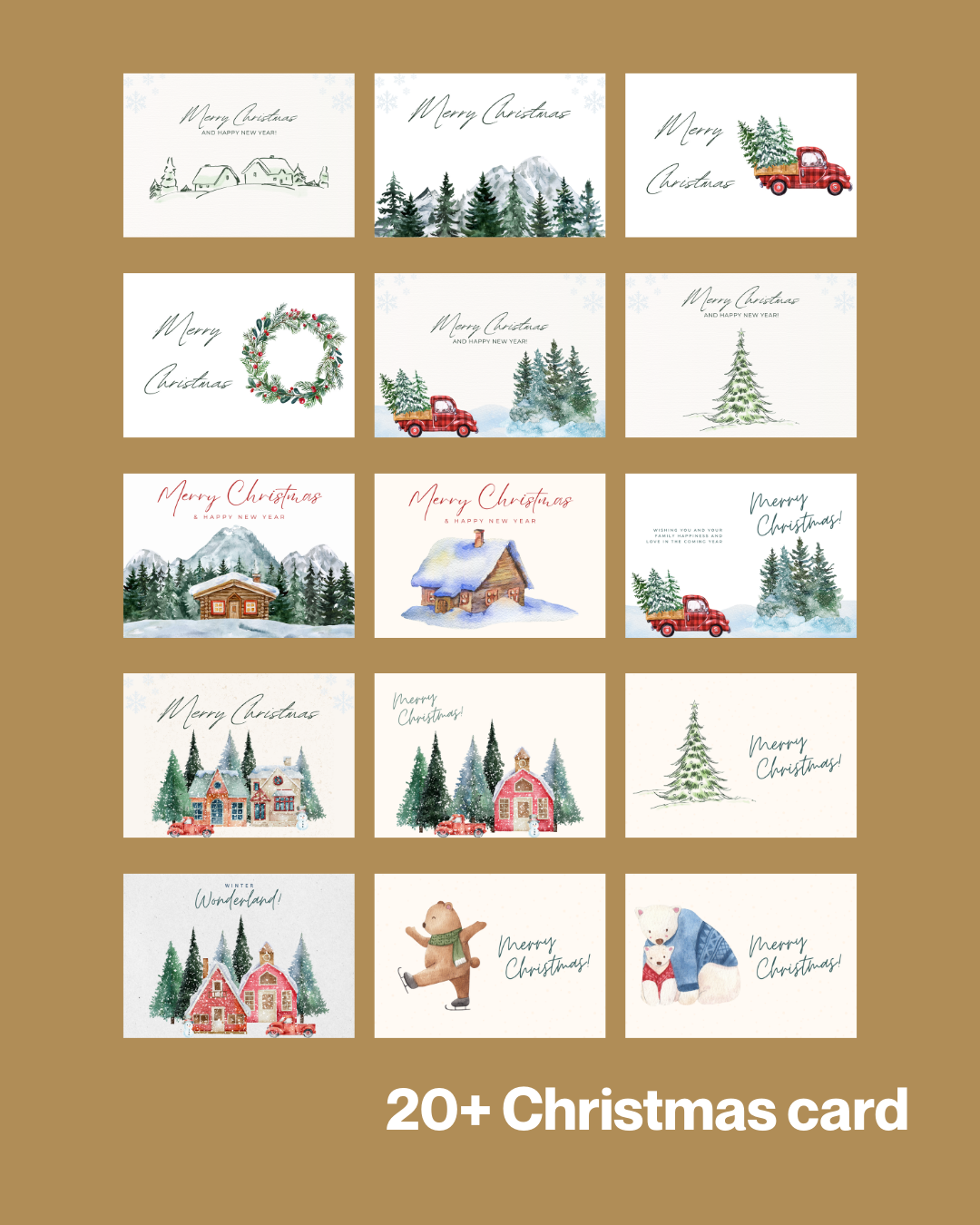 Weihnachtskarten | 20+ Karten zum Drucken