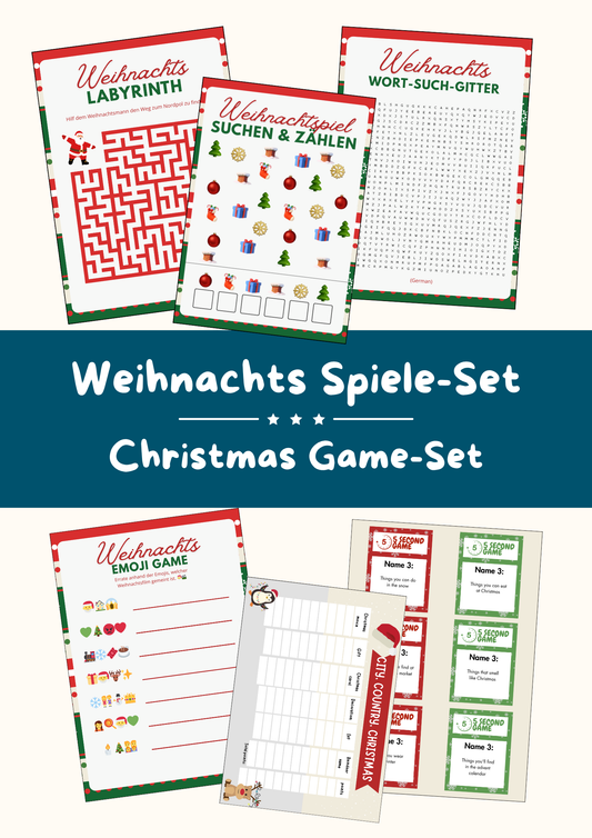 Weihnachts-Spiele Set | 9 Spiele für die ganze Familie.