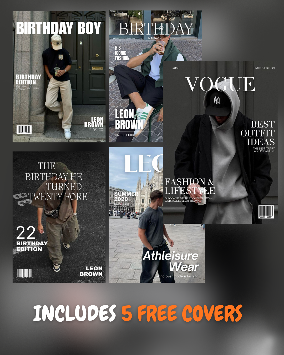 Magazin zum Geburtstag für Männer | Moderne Canva Vorlage | 44+ Seiten | DE & EN | Sofort-Download