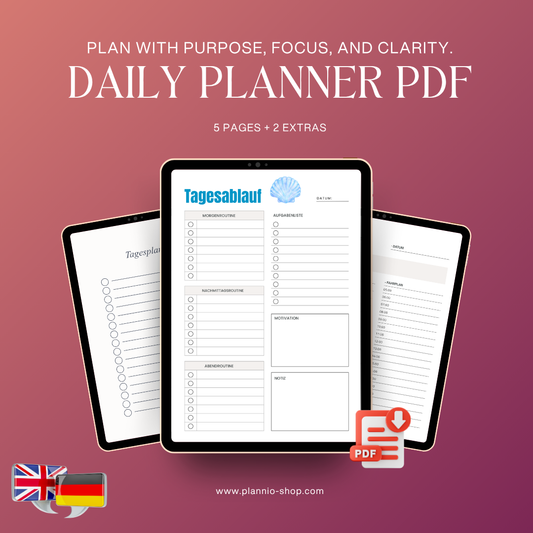 Daily Planner – 5 Seiten (Digitales PDF)