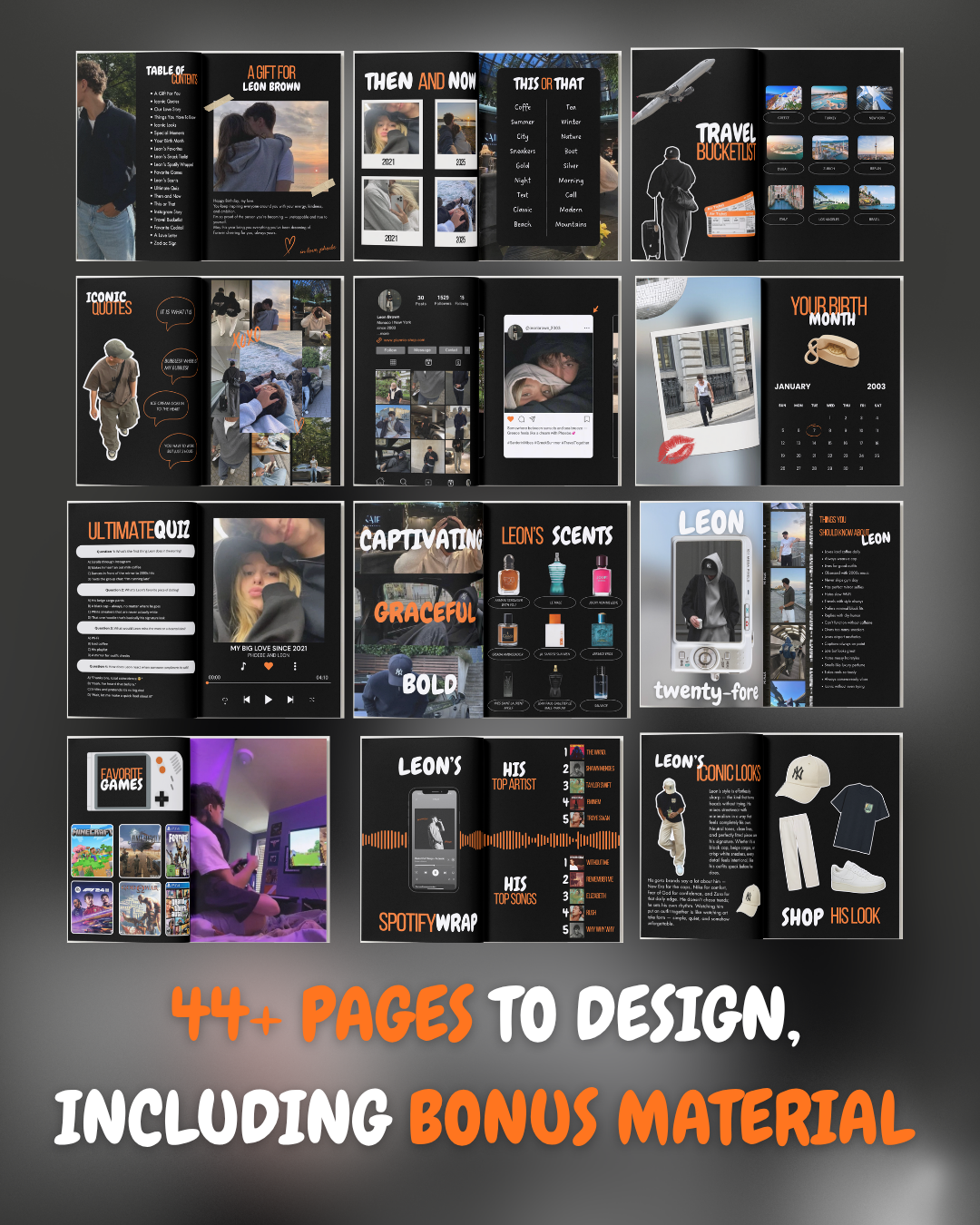 Magazin zum Geburtstag für Männer | Moderne Canva Vorlage | 44+ Seiten | DE & EN | Sofort-Download