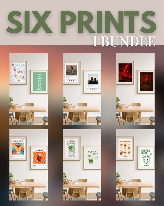 6er Print-Bundle – Stilvolle Wandkunst zum Verlieben (-35%)