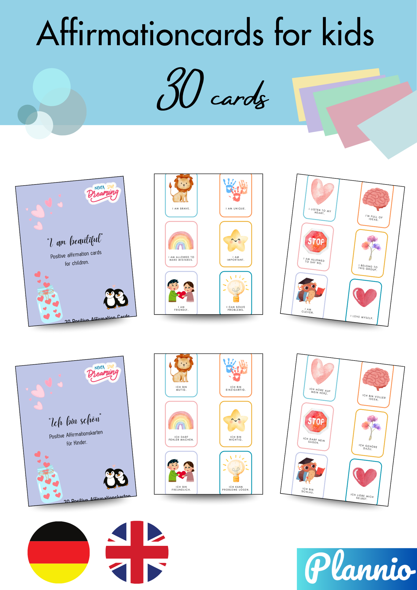 Positive Affirmation Cards für Kinder (ab 3 Jahren)