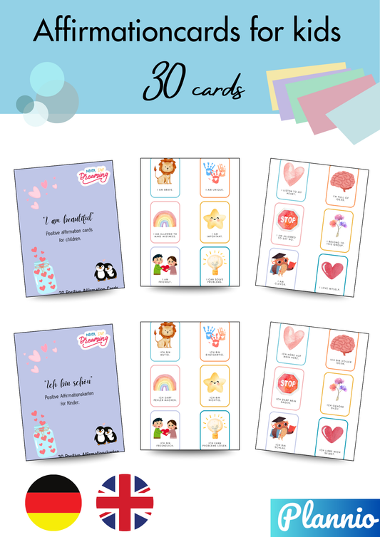 Positive Affirmation Cards für Kinder (ab 3 Jahren)